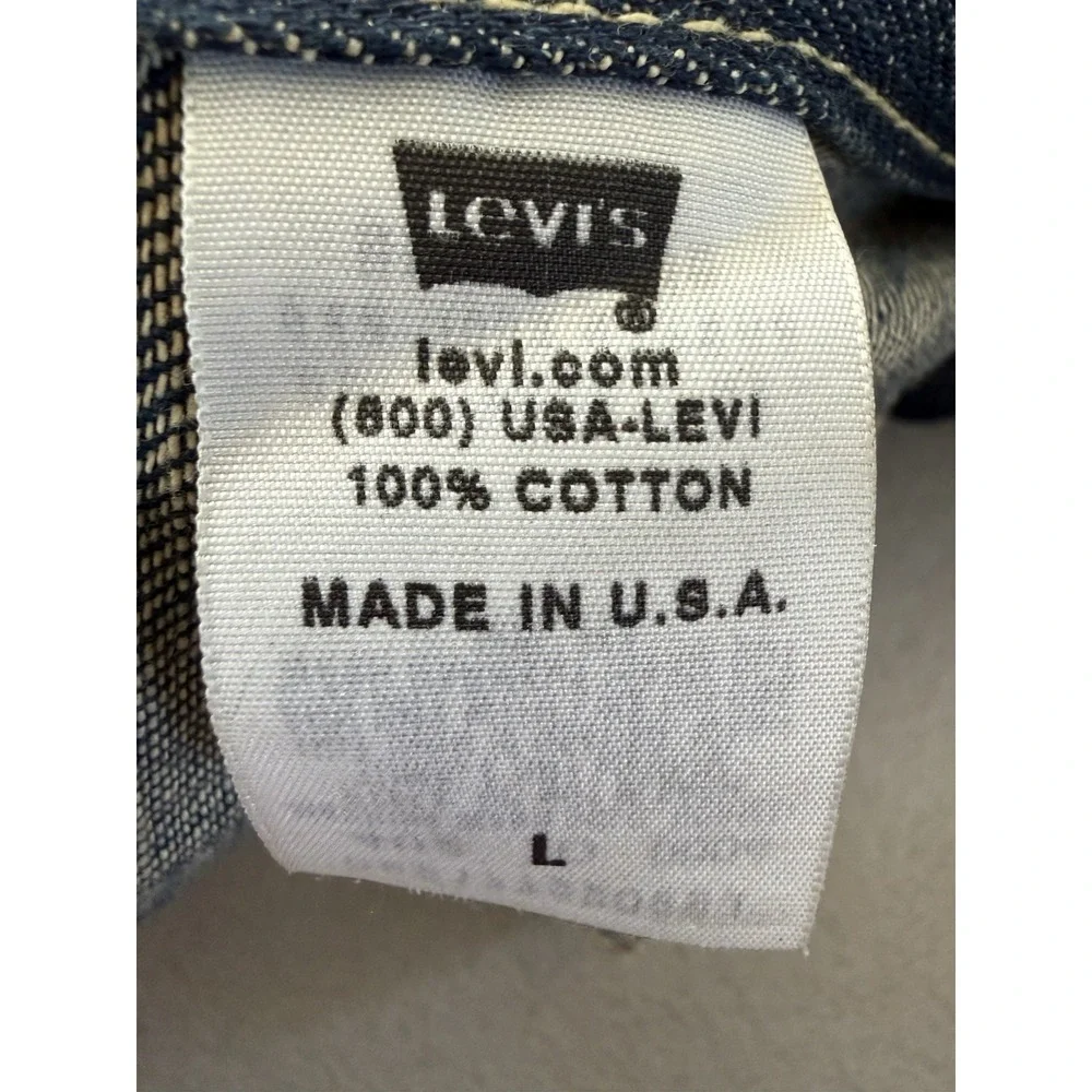 VTG Levi's Capital E Denim Unstructured Blazer Sport Coat Workwear Jacket L Y2K